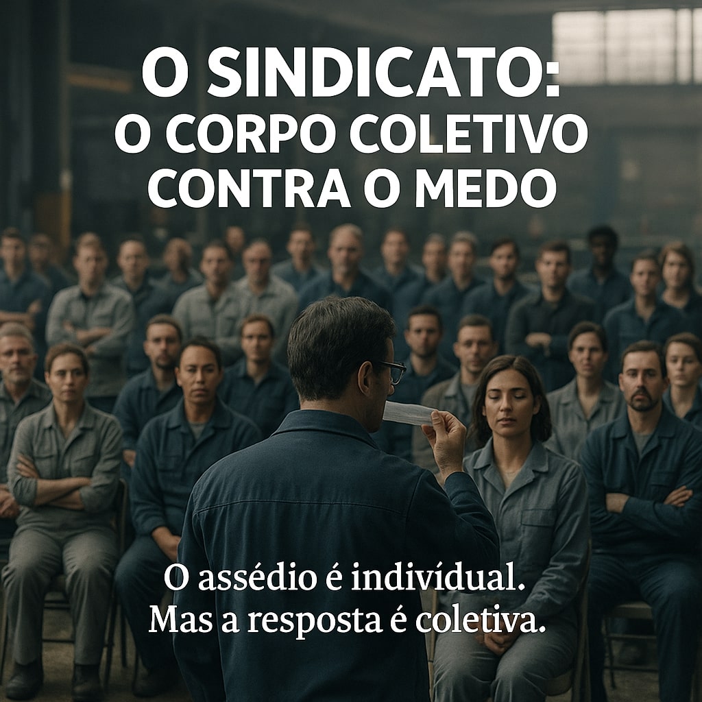 O sindicato transforma medo em força coletiva — porque onde a empresa falha, o coletivo ergue-se.